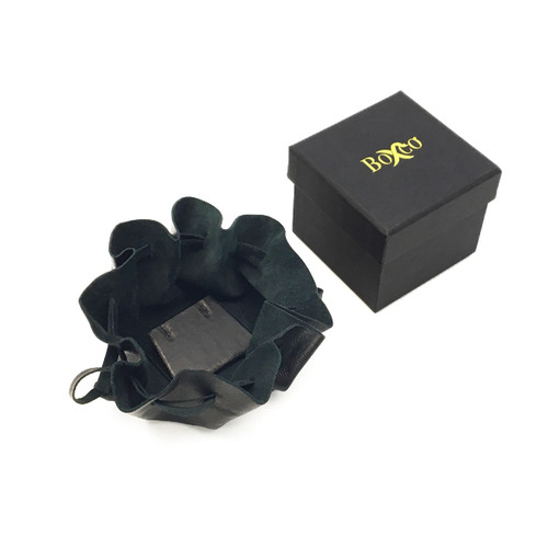 SHP2LTR-Custom Leather Earringing Pouch with Matching Strings