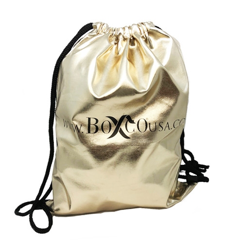 Drawstring Design Metallic PU Backpack