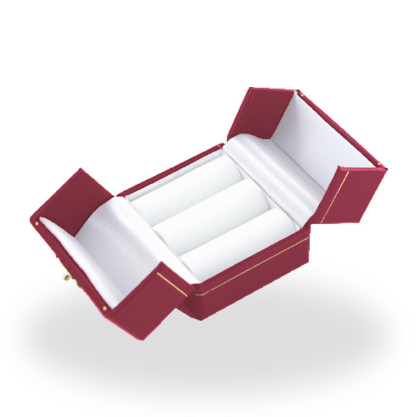 705 High Quality Leatherette 2 Doors Double Ring Box