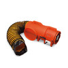 8" Axial DC Plastic Blower w/ Canister & 15’ Ducting, 25 lbs. New Compact Canister (9536-15)