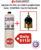 Helium 99.999% 34 Liter calibration gas/Control Valve
