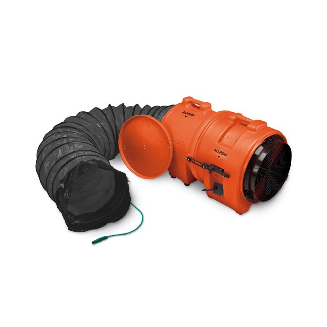 16" Axial Explosion-Proof (EX) Plastic Blower w/ Canister & 15’ Statically Conductive Ducting, 78 lbs. (9558-15)