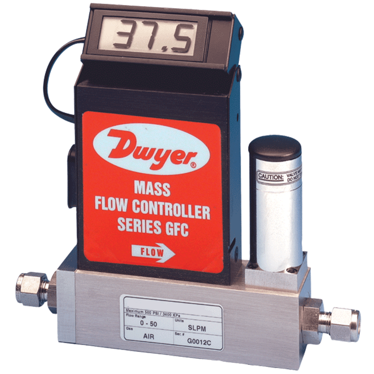 Series GFC Gas Mass Flow Controller - Flow Range Up to 1000 L/min, Pressures Up to 500 psi, NIST Traceable.