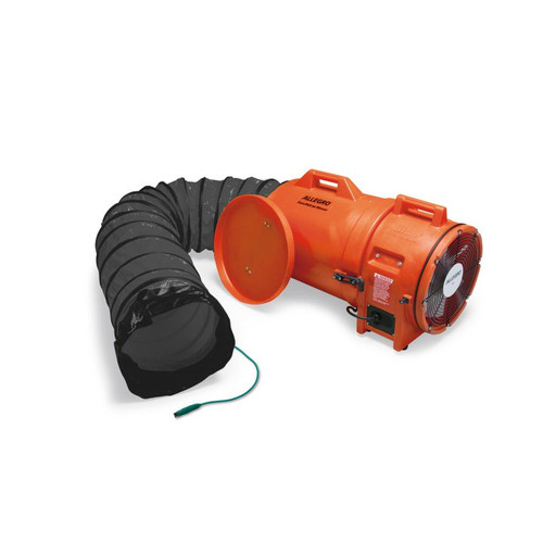12" Axial Explosion-Proof (EX) Plastic Blower w/ Canister & 15’ Statically Conductive Ducting, 47 lbs.