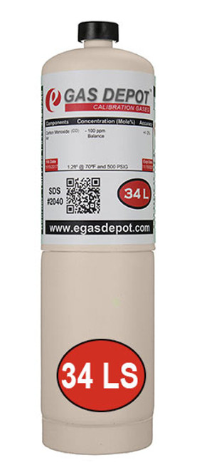 34 Liter-Pentane 0.35% (25% LEL)/ Oxygen 12.0%/ Nitrogen