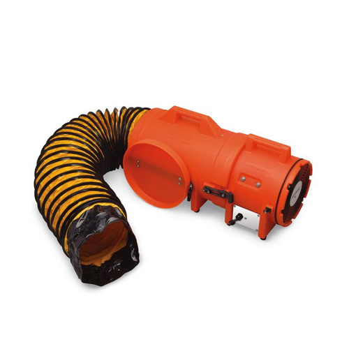 8" Axial DC Plastic Blower w/ Canister & 25’ Ducting, 30 lbs, New Compact Canister (9536-25)