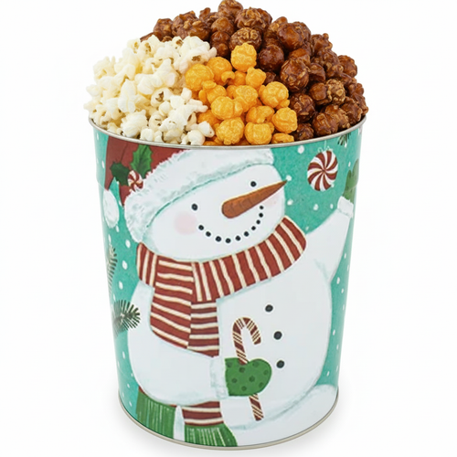 Peppermint Snowman 3.5 Gallon Tin