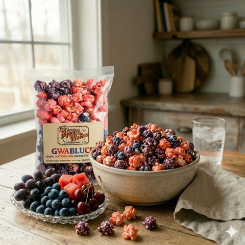 GWABLUCH - A rainbow of colors and flavors. A combination of our unique fruit flavors including, Grape, Watermelon, Blueberry and Cherry.