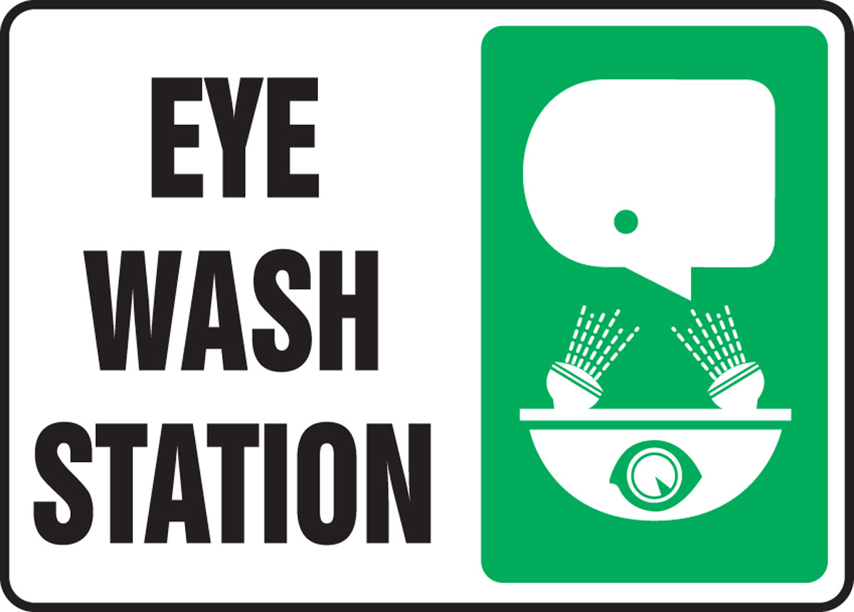 Eye Wash Station Sign 1 provides direction to eyewash