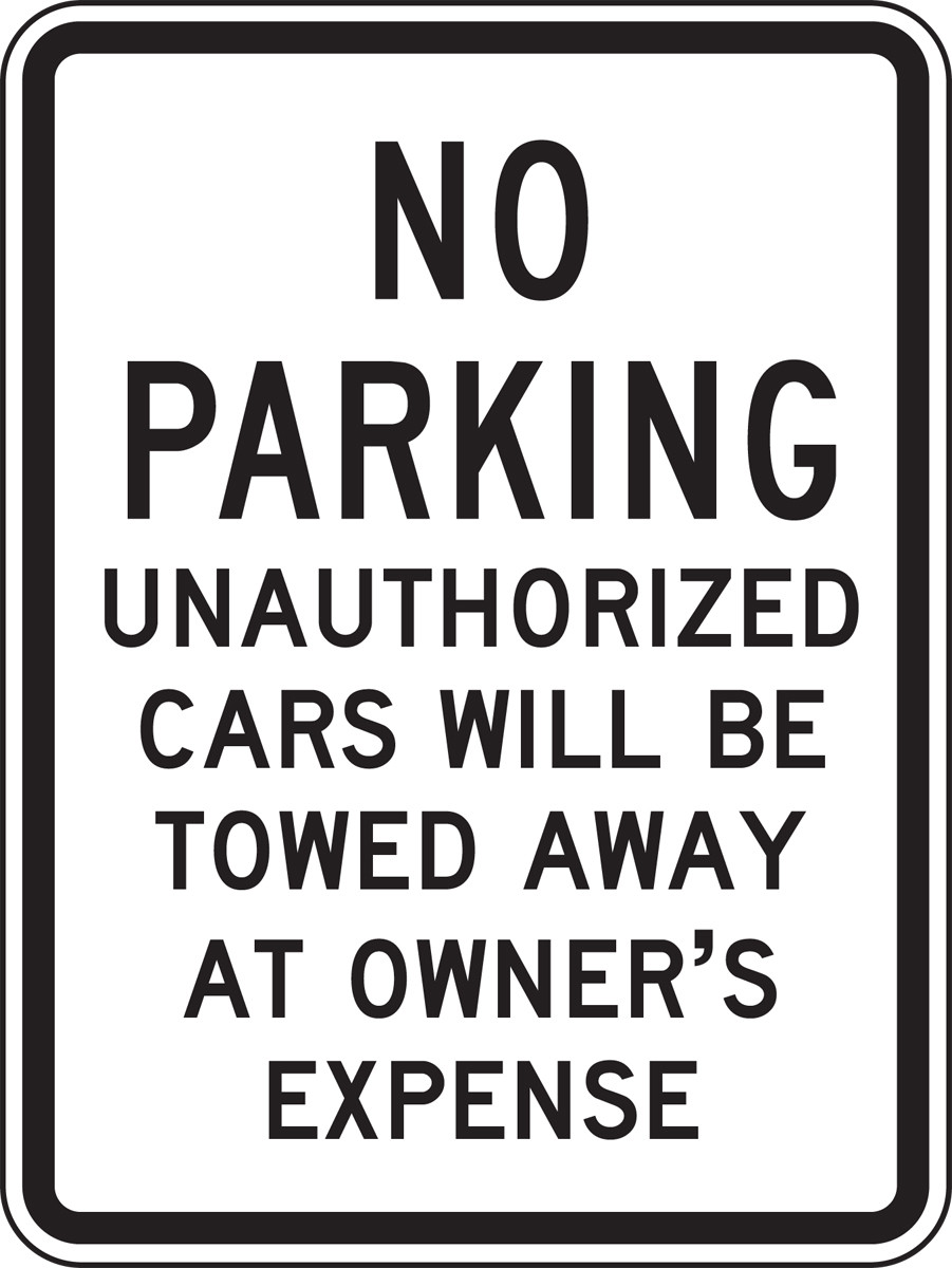 Parkverbotsschild 'No Parking Unauthorized Vehicles' – 30,5 X 45,7 Cm, Aluminium, Reflektierend, Wetterfest