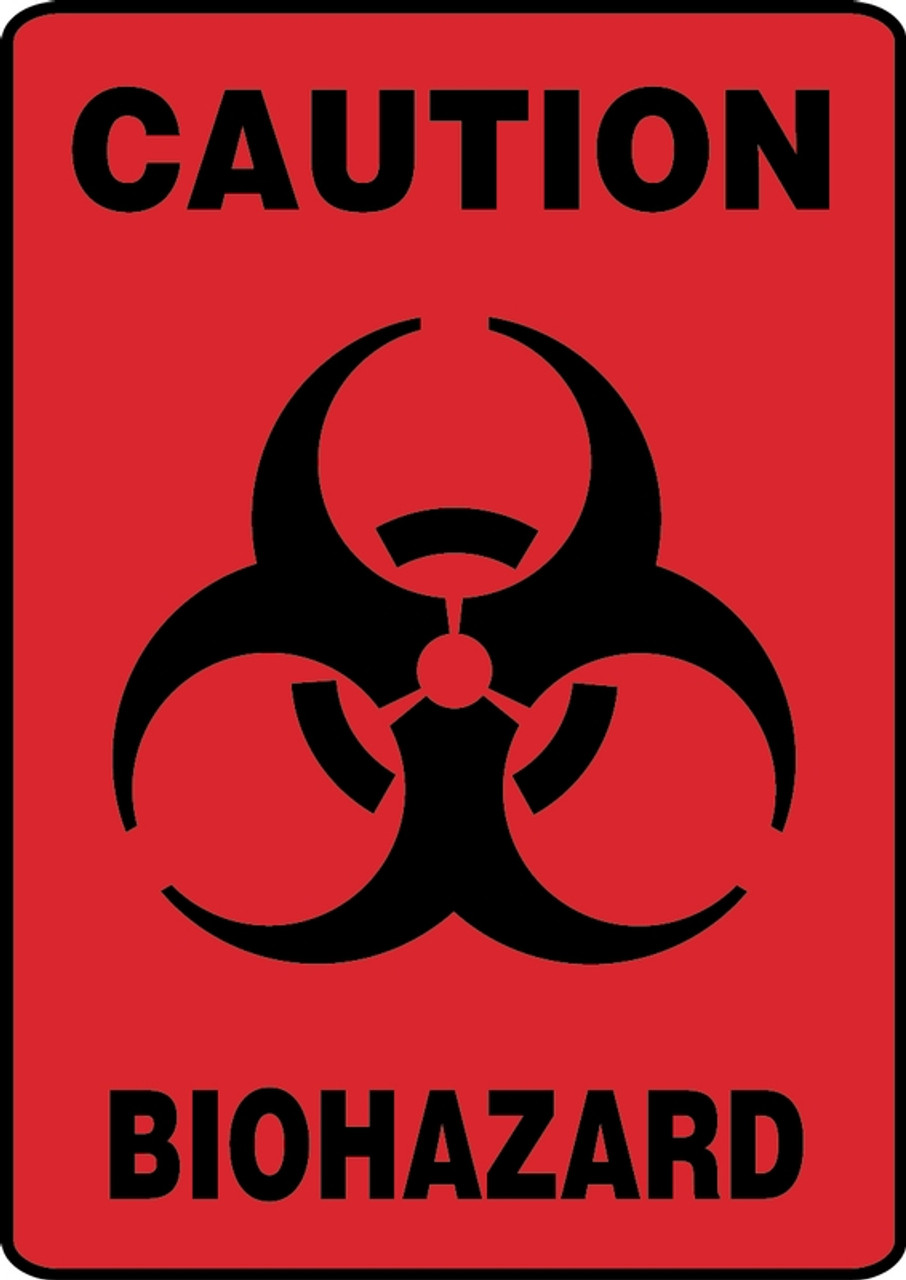 Caution Biohazard (W/Graphic) - Plastic - 10'' X 7''