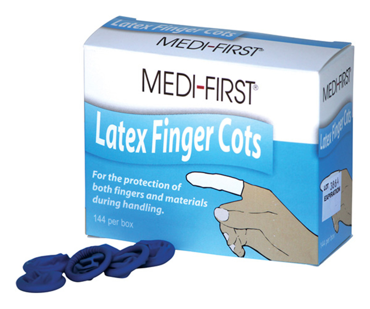 QRP BF-L - Food Handling Finger Cots - 8 mil - Large - Blue - 720/Pack