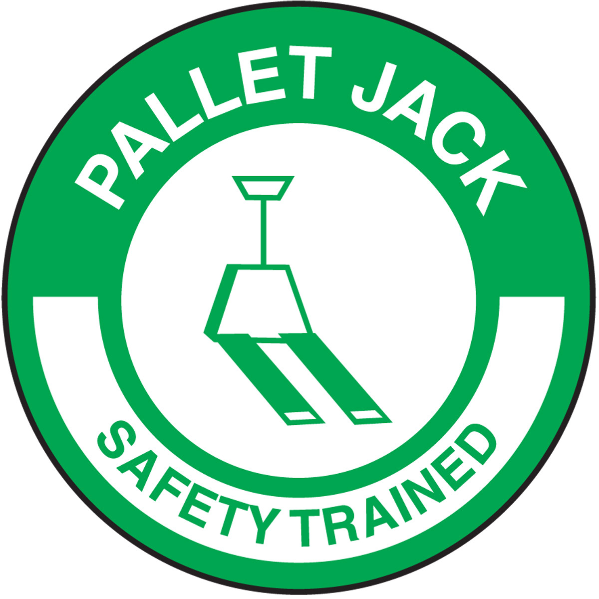 Pallet Jack Safety Trained Helmet Decal LHTL338