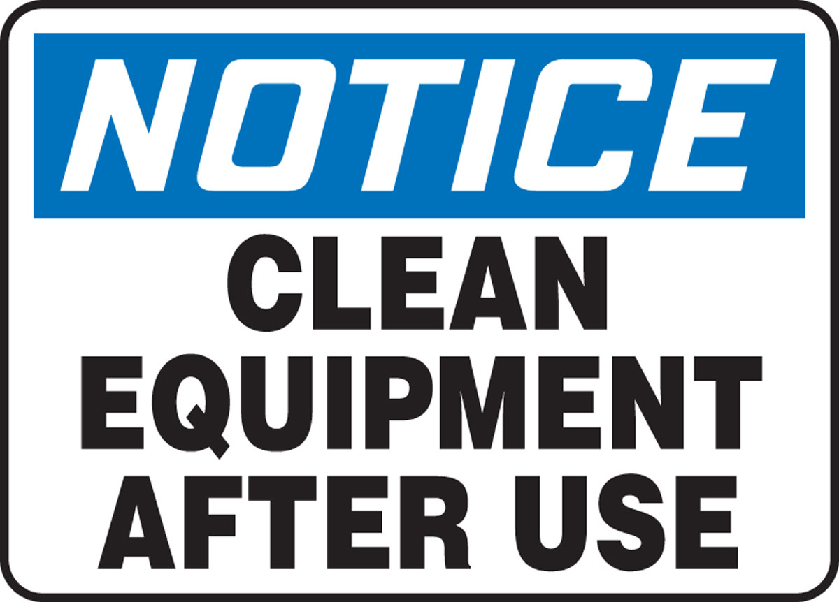 Are clean notice. Clean after use.