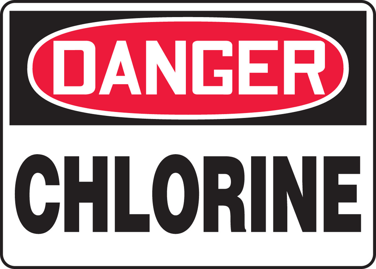 Danger Chlorine Adhesive Vinyl 7'' X 10''