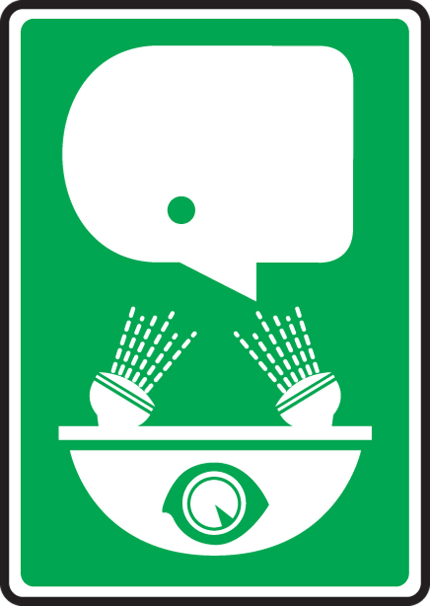 Eye Wash Symbol Sign provides info and direction