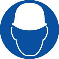 Wear Head Protection ISO Safety Sign provides info