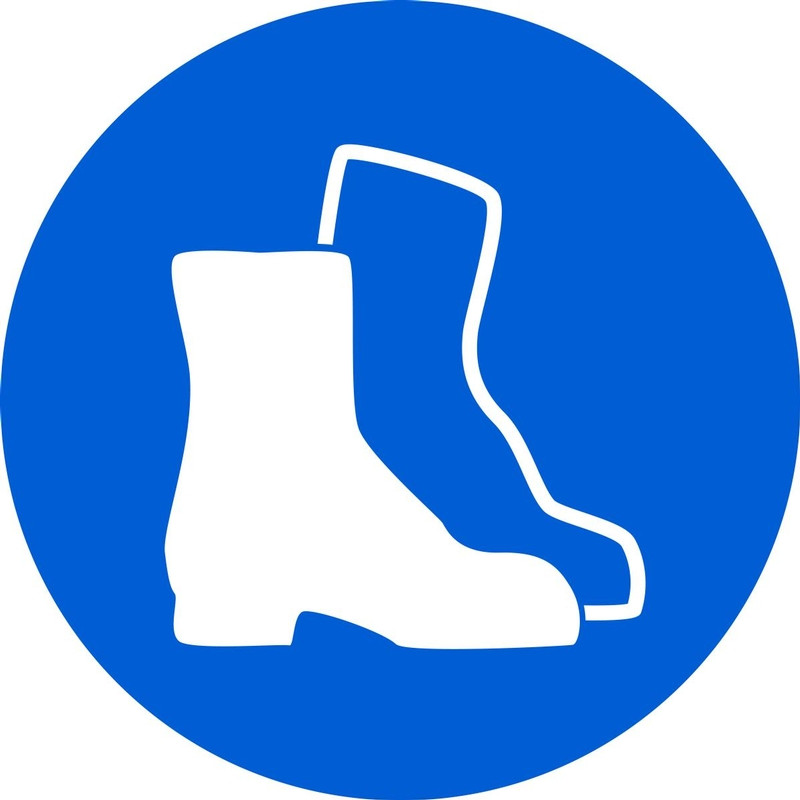 ISO Mandatory Safety Sign Wear Foot Protection Sign Plastic 6''