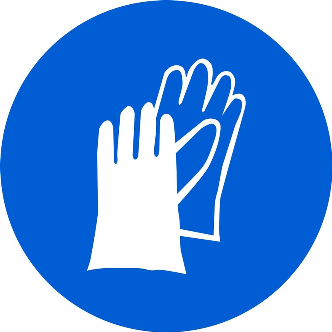 ISO Mandatory Safety Sign- Wear Hand Protection Sign - .040 Aluminum - 6''