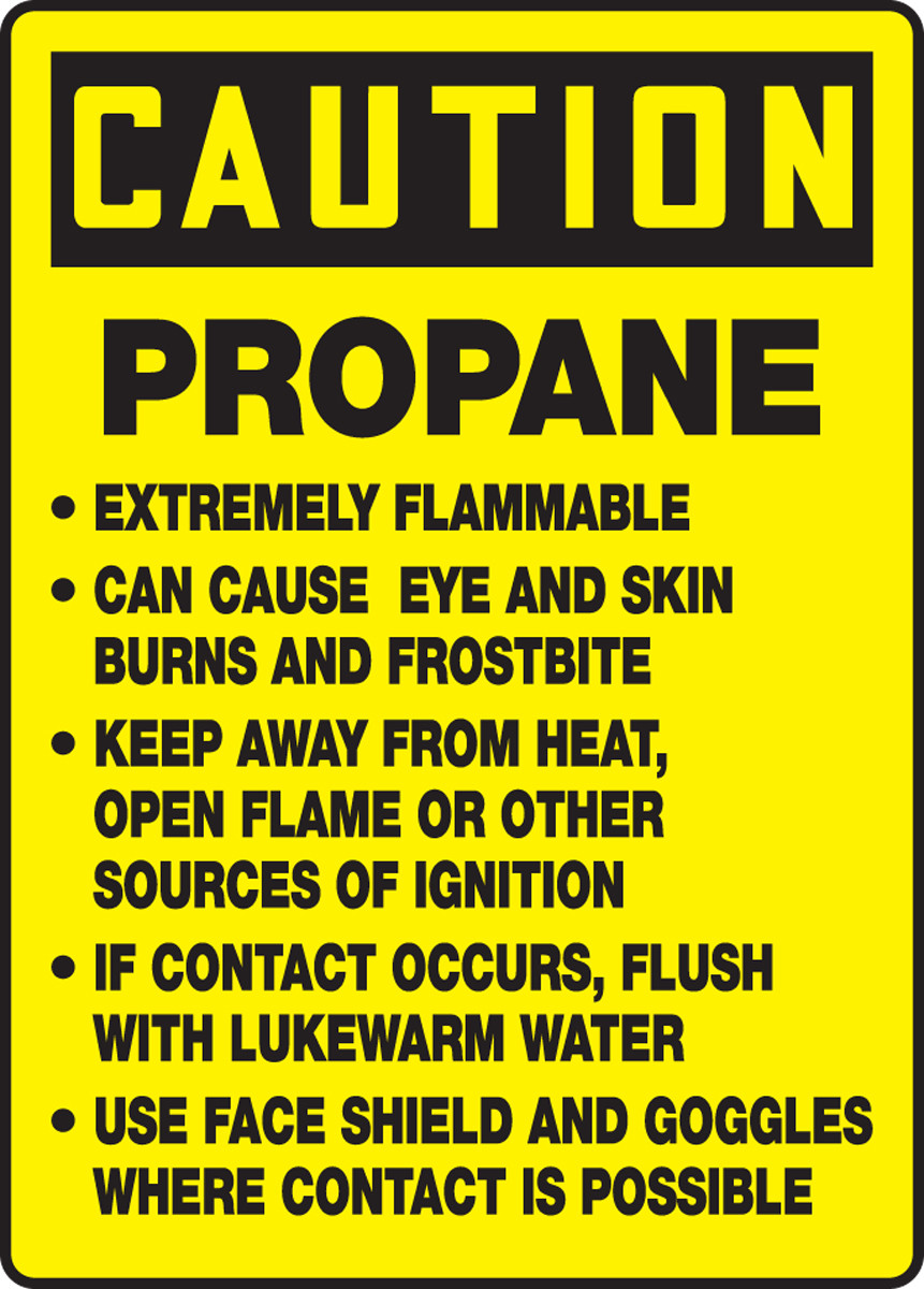 Caution Propane Extremely Flammable Can Cause Eye And Skin Burns And