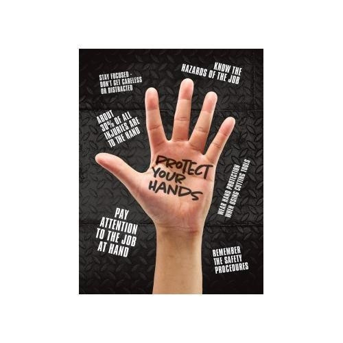 Protect Your Hands Safety Awareness Poster 24" x 18"