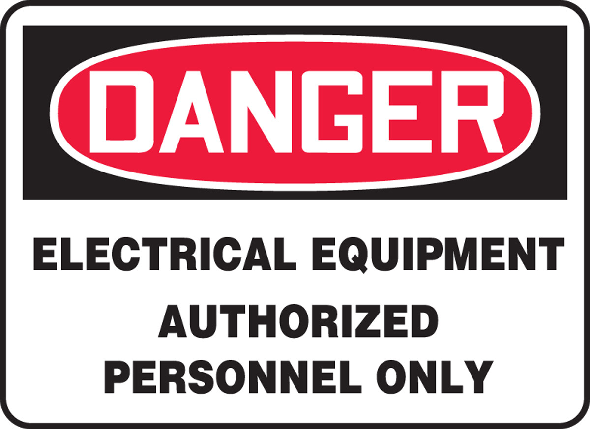 Danger Electrical Equipment Authorized Personnel Only Adhesive Dura