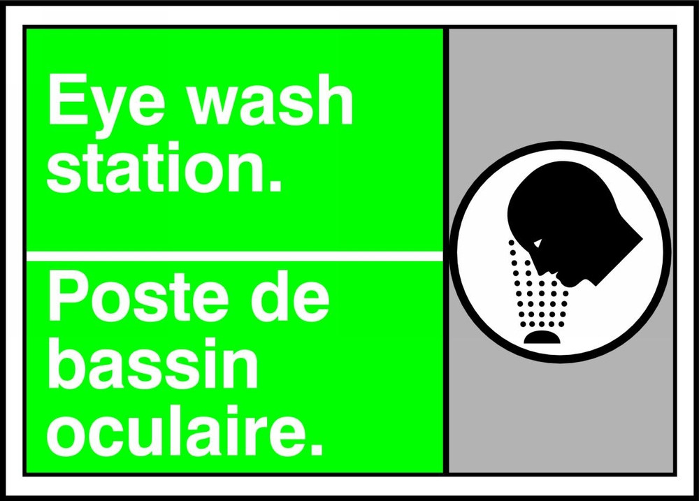 Eye Wash Station Sign Green Background Sign
