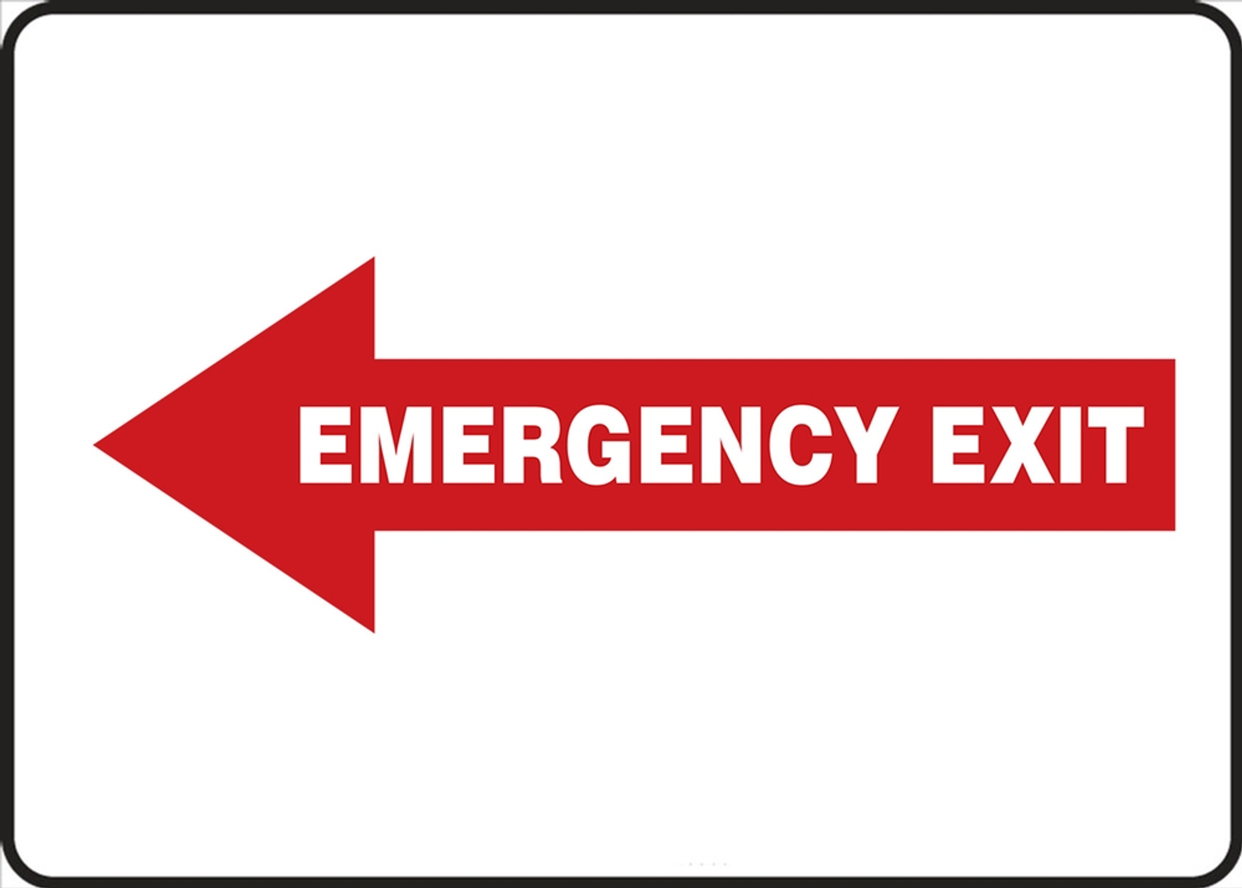 Emergency Exit Sign Left Arrow 4355