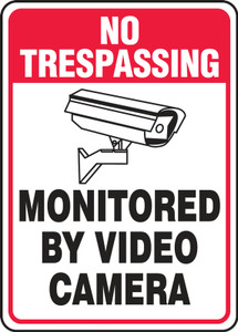 MASE900VP No trespassing monitored by video camera sign MASE900VP No trespassing monitored by video camera sign