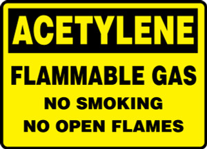 Acetylene Flammable Gas No Smoking No Open Flames Acetylene Flammable Gas No Smoking No Open Flames