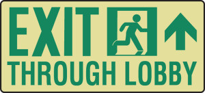 Exit Through Lobby Sign Glow Sign NYC-26 Sign 1 Exit Through Lobby Sign Glow Sign NYC-26 Sign 1