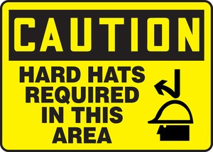 Hard Hats Required (Casques De Protection Obligatoires) - Plastic - 14'' X 10'' 1 Hard Hats Required (Casques De Protection Obligatoires) - Plastic - 14'' X 10'' 1