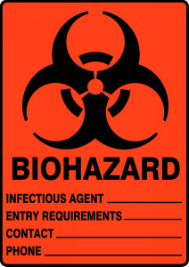 Biohazard Infectious Agent___ Entry Requirements ___ Contact ___ Phone ___ - Adhesive Dura-Vinyl - 10'' X 7'' Biohazard Infectious Agent___ Entry Requirements ___ Contact ___ Phone ___ - Adhesive Dura-Vinyl - 10'' X 7''