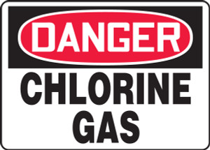 Danger - Chlorine Gas - Aluma-Lite - 7'' X 10'' Danger - Chlorine Gas - Aluma-Lite - 7'' X 10''