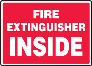 Fire Extinguisher Inside - Adhesive Vinyl - 10'' X 14'' Fire Extinguisher Inside - Adhesive Vinyl - 10'' X 14''