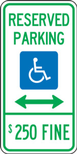 Illinois Handicap Reserved Parking $250 Fine Sign Illinois Handicap Reserved Parking $250 Fine Sign