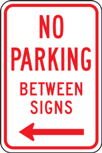 No Parking Between Signs 1 No Parking Between Signs 1