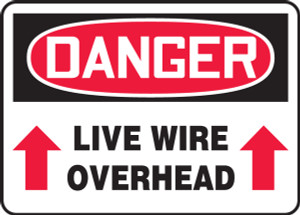 danger live wire overhead sign mecl123 danger live wire overhead sign mecl123