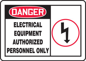Danger - Electrical Equipment Authorized Personnel Only (W/Graphic) - .040 Aluminum - 10'' X 14'' Danger - Electrical Equipment Authorized Personnel Only (W/Graphic) - .040 Aluminum - 10'' X 14''
