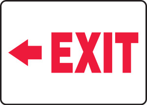 (Arrow Left) Exit - Dura-Plastic - 10'' X 14'' (Arrow Left) Exit - Dura-Plastic - 10'' X 14''