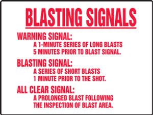 Blasting Signals Warning Signal Sign Blasting Signals Warning Signal Sign