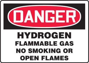 Danger - Hydrogen Flammable Gas No Smoking Or Open Flames Danger - Hydrogen Flammable Gas No Smoking Or Open Flames