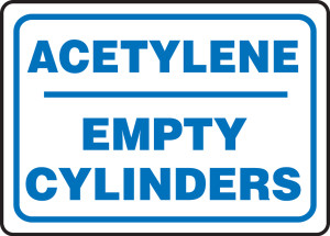 Acetylene Empty Cylinders - Adhesive Dura-Vinyl - 10'' X 14'' Acetylene Empty Cylinders - Adhesive Dura-Vinyl - 10'' X 14''