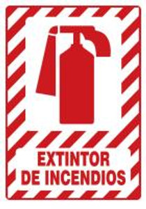 Fire Extinguisher (W-Graphic) - Adhesive Vinyl - 10'' X 7'' Fire Extinguisher (W-Graphic) - Adhesive Vinyl - 10'' X 7''
