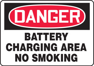 Danger - Battery Charging Area No Smoking Danger - Battery Charging Area No Smoking