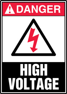Danger - High Voltage (W/Graphic) - Adhesive Vinyl - 14'' X 10'' Danger - High Voltage (W/Graphic) - Adhesive Vinyl - 14'' X 10''