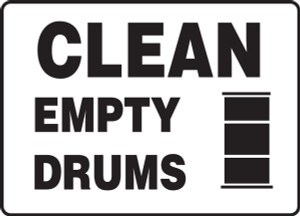 Clean Empty Drums (W/Graphic) - Plastic - 7'' X 10'' Clean Empty Drums (W/Graphic) - Plastic - 7'' X 10''