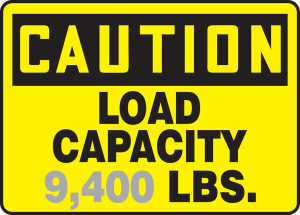 Caution - Load Capacity ___ Lbs. 1 Caution - Load Capacity ___ Lbs. 1