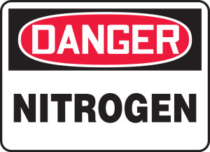 Danger - Nitrogen - Aluma-Lite - 7'' X 10'' Danger - Nitrogen - Aluma-Lite - 7'' X 10''