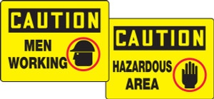Caution Men Working / Caution Hazardous Area Quik Sign Fold Up Insert Caution Men Working / Caution Hazardous Area Quik Sign Fold Up Insert